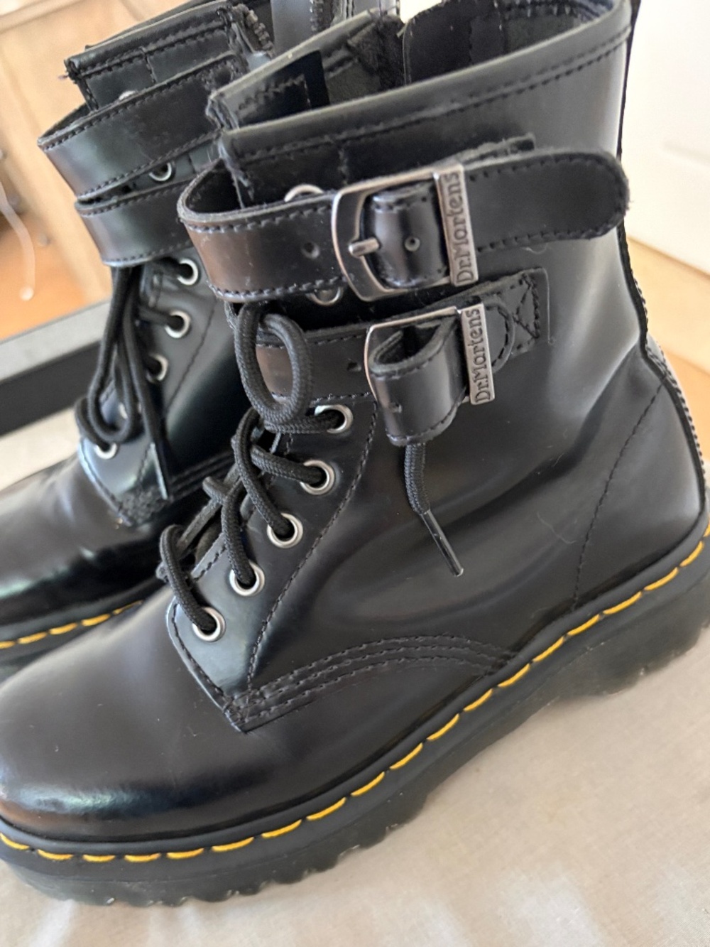 Doc Martin 1460 ALT Black Zip up side/ Double Buckle Retro Punk 6M/7W